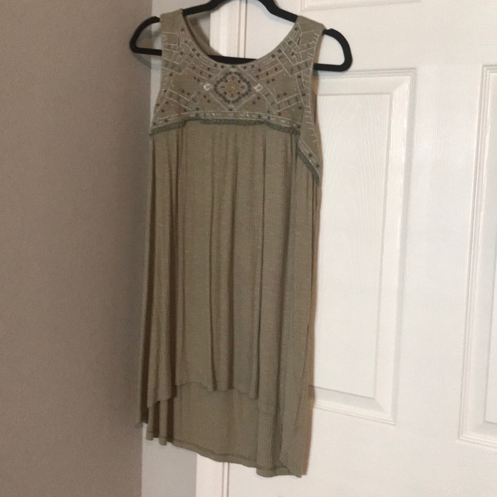 Flowy Green Top with Boho Details